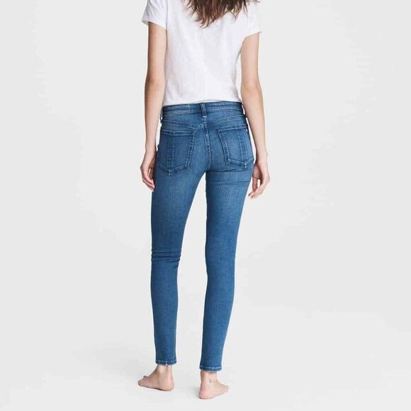 Rag & Bone Cate Mid-Rise Skinny Topaz Blue Jeans Size 27 - Picture 2 of 9